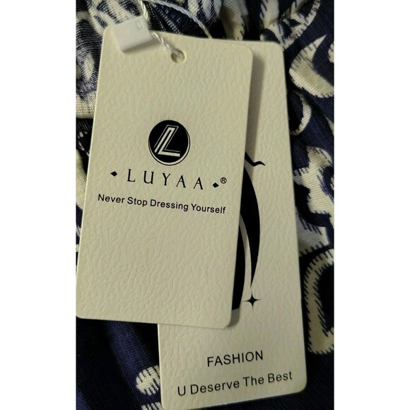 Luyaa Capri 2XL Women's Wide Leg Floral Elastic Waist High Rise Pockets New - Picture 2 of 3